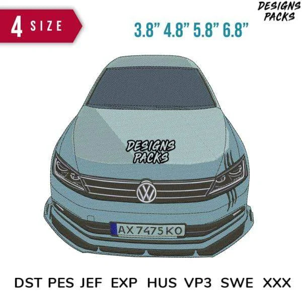 Vw Car Embroidery Design Multi Sizes
