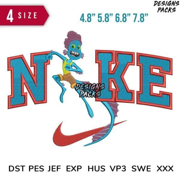Swoosh Alberto Cartoon Embroidery Design Multi Sizes