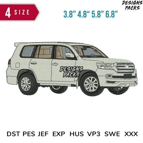 Car Toyota Land Cruiser Embroidery Design Multi Sizes
