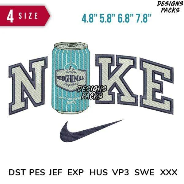 Swoosh Original Bottle Embroidery Design Multi Sizes