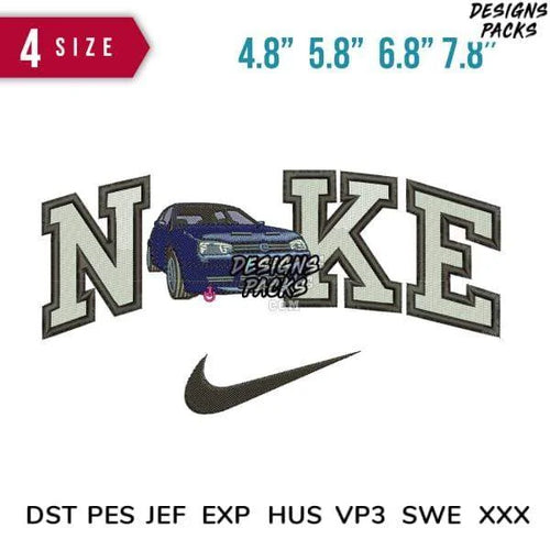 Swoosh Sport Brand Car VW Golf MK4 Embroidery Design
