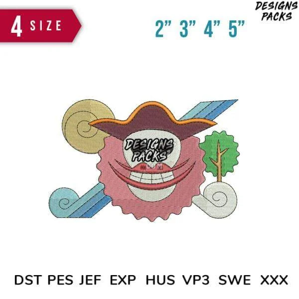 Bigmom Pirates Anime One Piece Embroidery Design