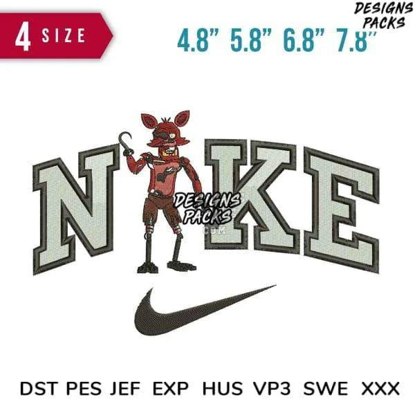 Swoosh Sport Brand Foxy Five Night Foxy Embroidery Design