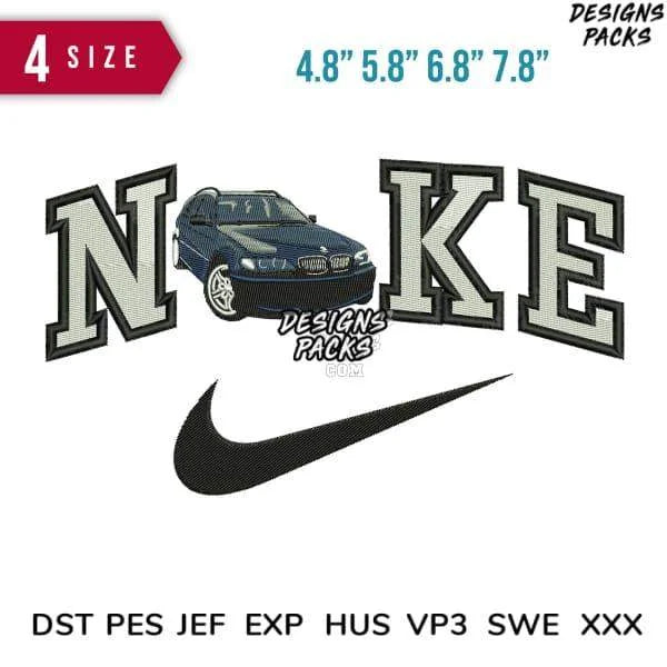 Swoosh Sport Brand Car Bmw Break Embroidery Design