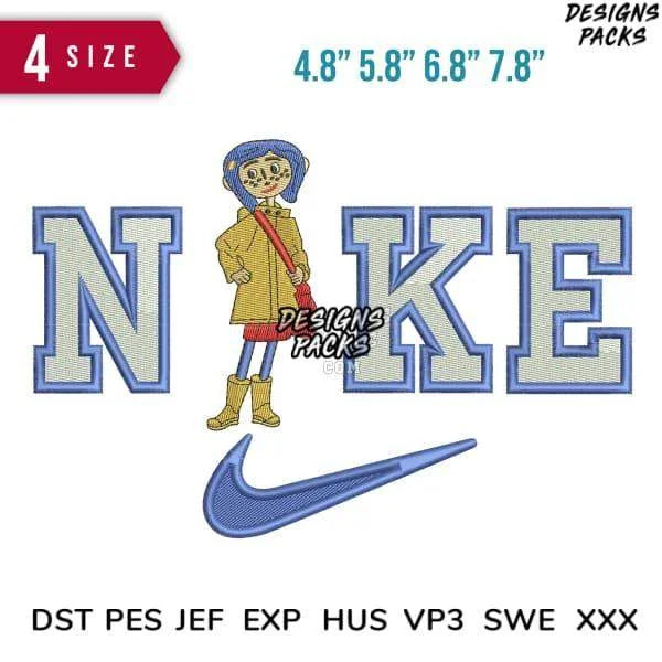 Swoosh Sport Brand Carolines Cartoon Couple Embroidery Design