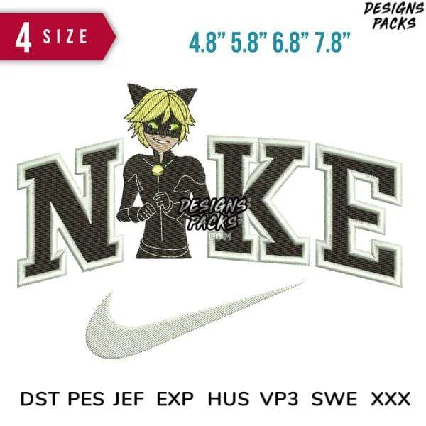 Swoosh Sport Brand Adrien Cartoon Couple Embroidery Design