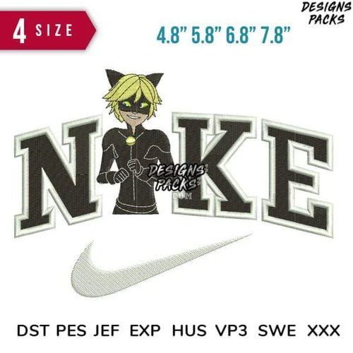 Swoosh Sport Brand Adrien Cartoon Couple Embroidery Design