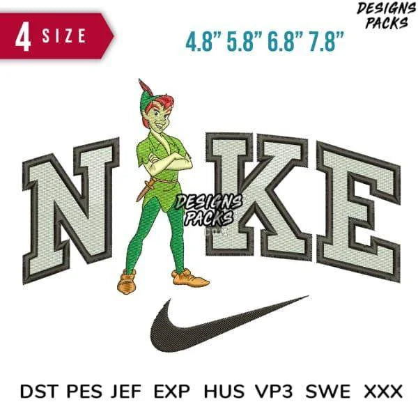 Swoosh Sport Brand Peterpan Stand Cartoon Embroidery Design