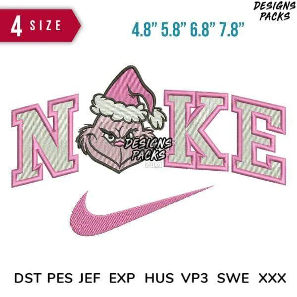 Swoosh Sport Brand grinch hat Christmas Embroidery Design