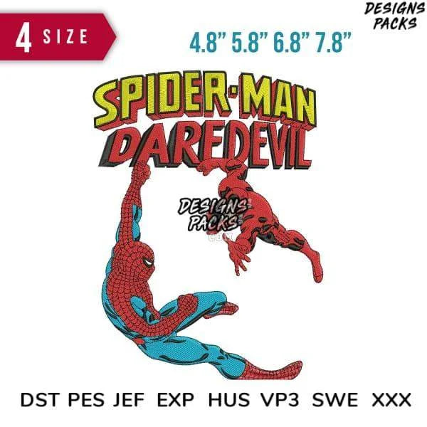 Swoosh Sport Brand Spider Hero x Devil Comics Movie Embroidery Design