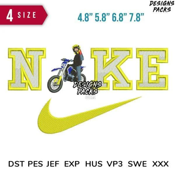 Swoosh Sport Brand MotoCross Embroidery Design