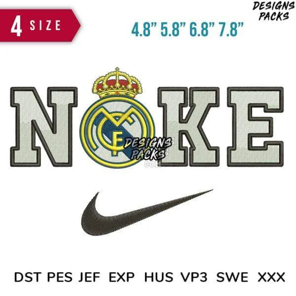 Swoosh Sport Brand Real Madrid Soccer Embroidery Design