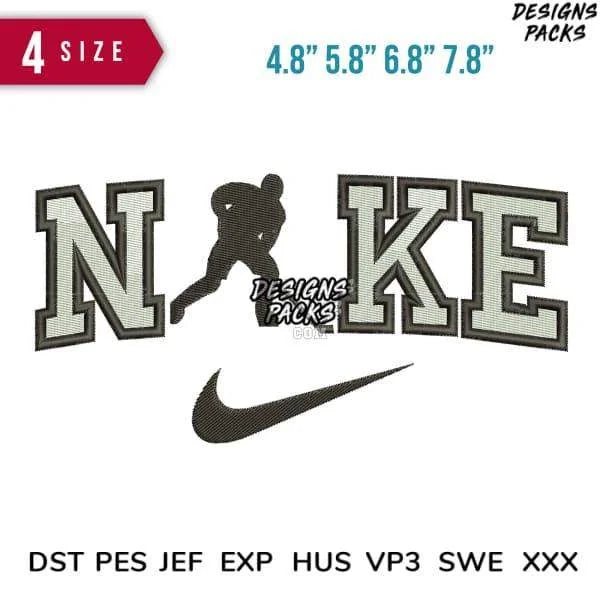 Swoosh Sport Brand Hockey Silhouette Embroidery Design