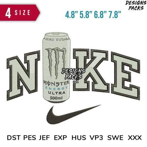 Swoosh Sport Brand Monster Bottle Drink Embroidery Design
