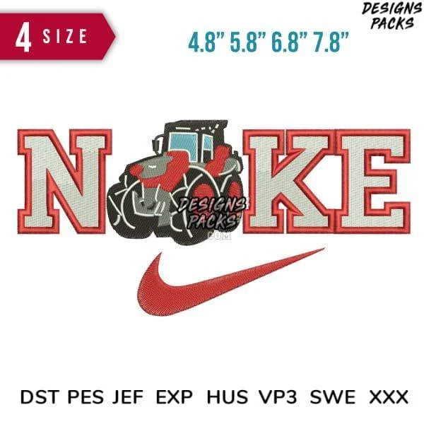Swoosh Sport Brand Tractor Embroidery Design