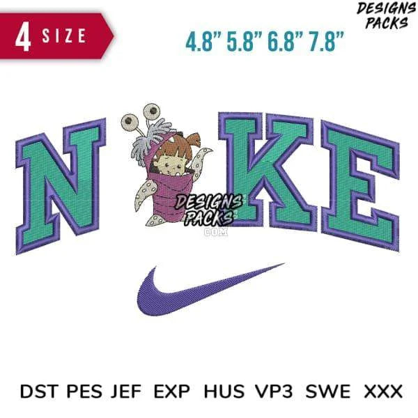 Swoosh Sport Brand Boo Cartoon Embroidery Design