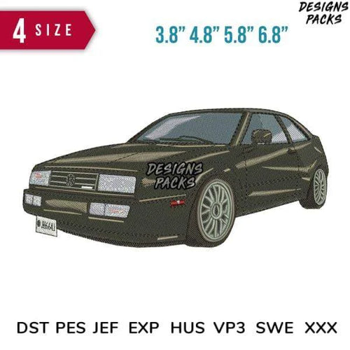 Car Black C Embroidery Design 3.8