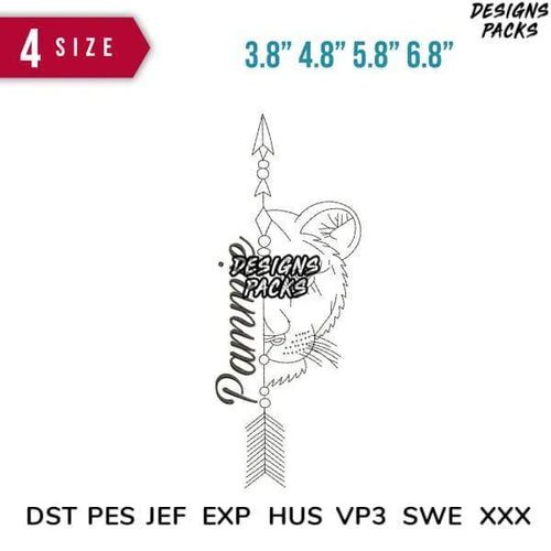 Pammie Tiger Embroidery Design 3.8