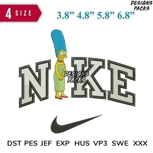 Swoosh Marge Simpson Embroidery Design 3.8