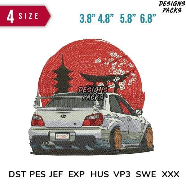 Car Japan Subaru Embroidery Design 3.8" 4.8" 5.8" 6.8"