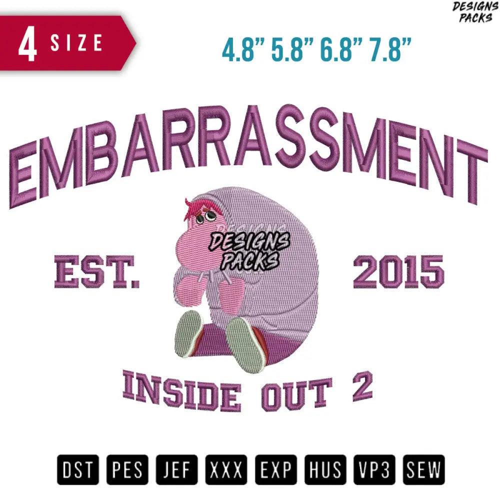 Embarrassment Est 2015 Inside out Cartoon Embroidery Design