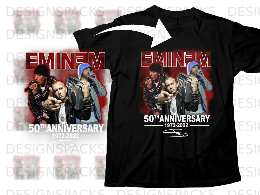 Eminem 50th Anniversary 1972-2022 graphic tee.
