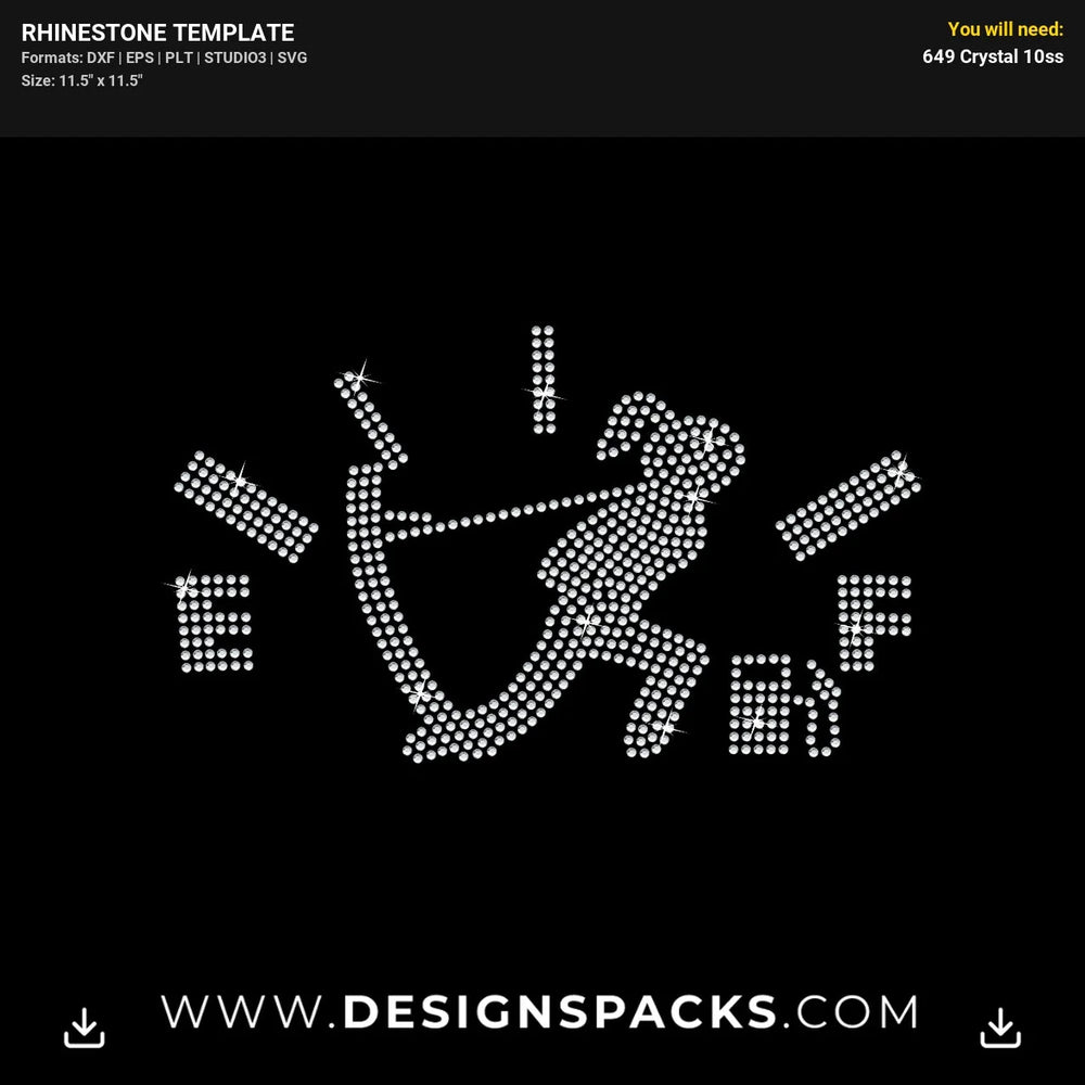 Empty Gas Gauge Rhinestone Digital Template
