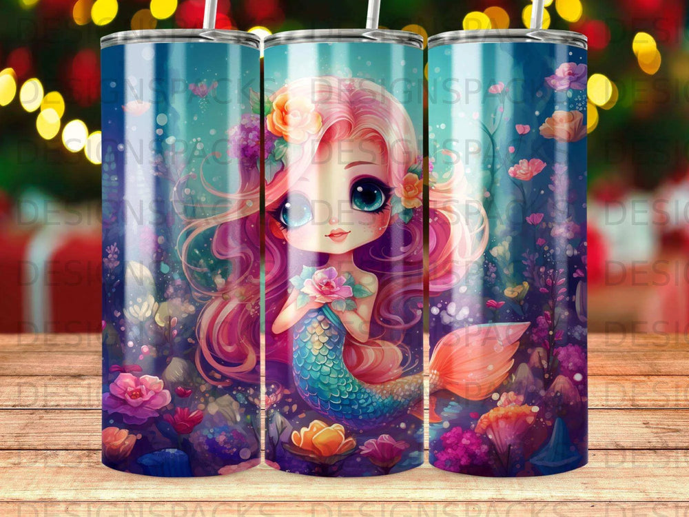 Enchanted Mermaid Dream Tumbler Digital Wrap Design
