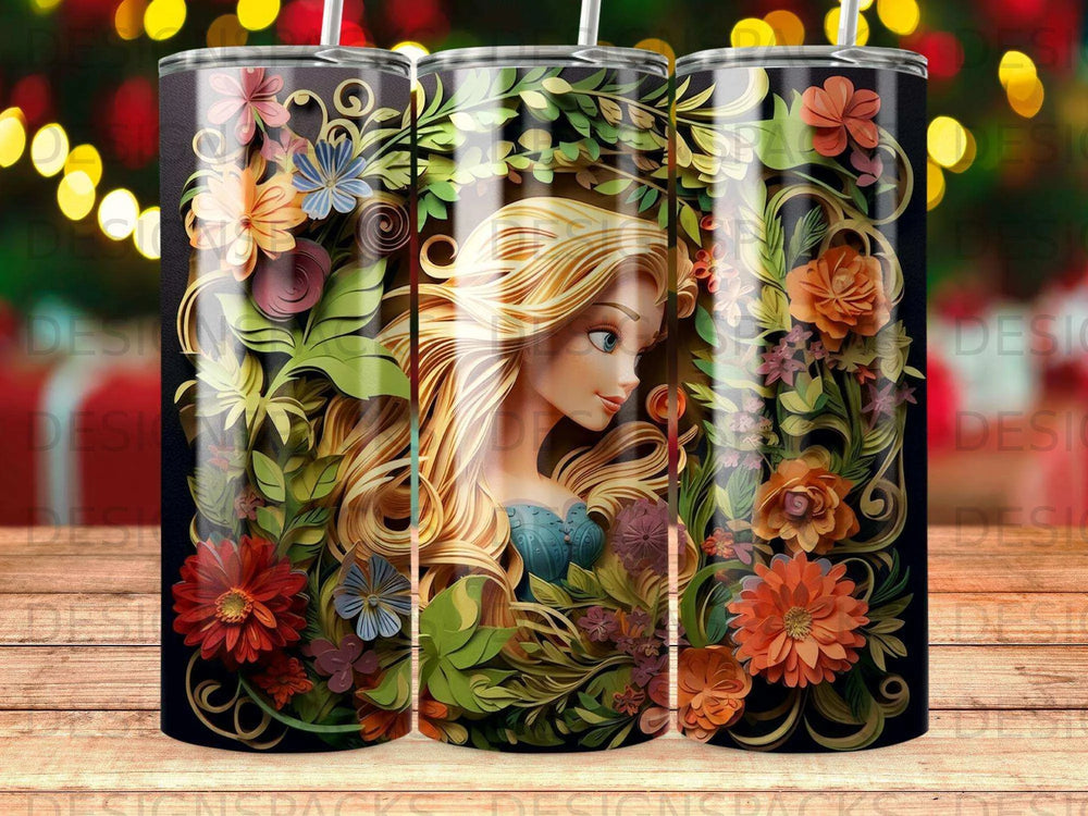 Enchanted Quilled Beauty Tumbler Digital Wrap Design