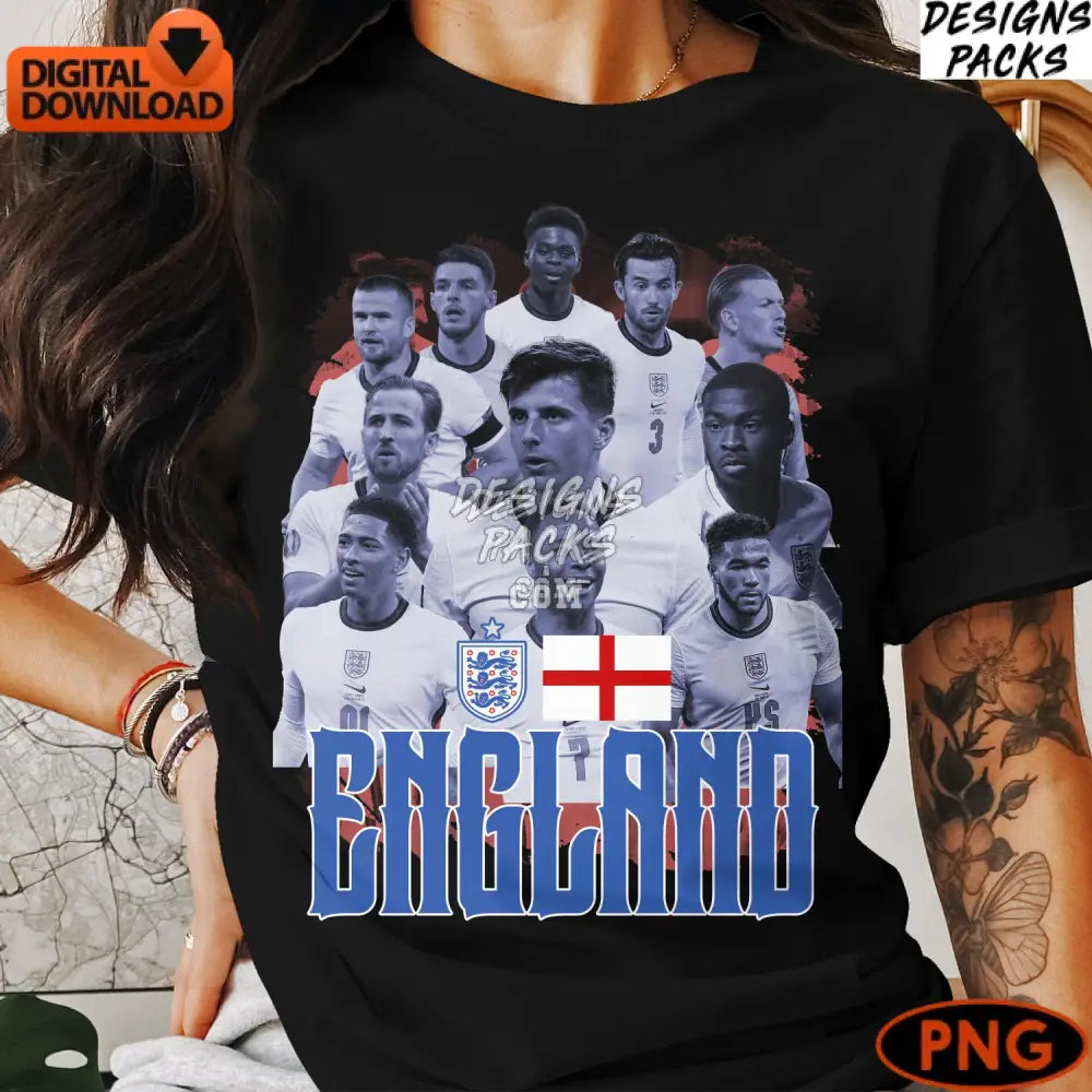 England Football Team Digital Patriotic Sports Png Instant Download