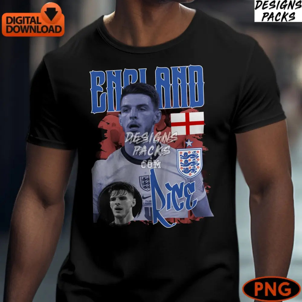 England Soccer Fan Art Digital Png Football Instant Download High-Resolution Sports