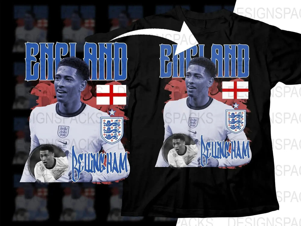 England Soccer Star Jude Bellingham Graphic Soccer Png Digital Download