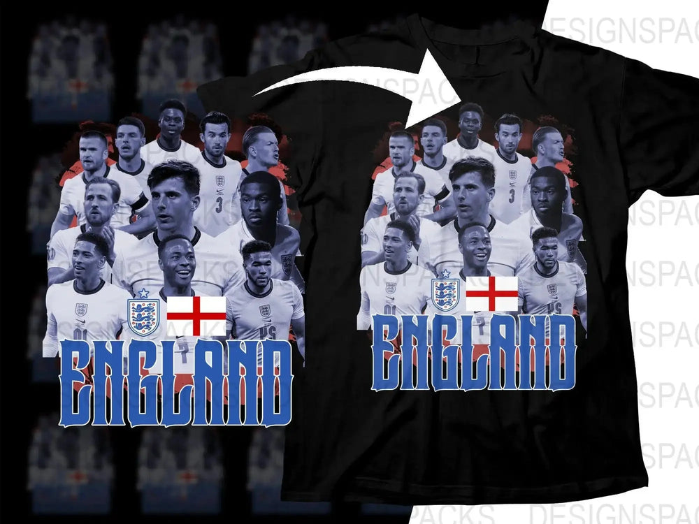 England Soccer Team Stars Graphic Soccer Png Digital Download