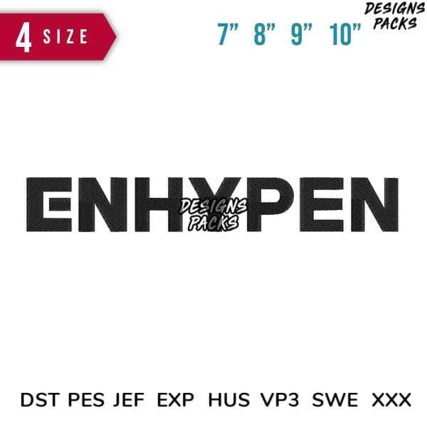 ENHYPEN embroidery design in 4 sizes, compatible with DST PES JEF formats for instant download