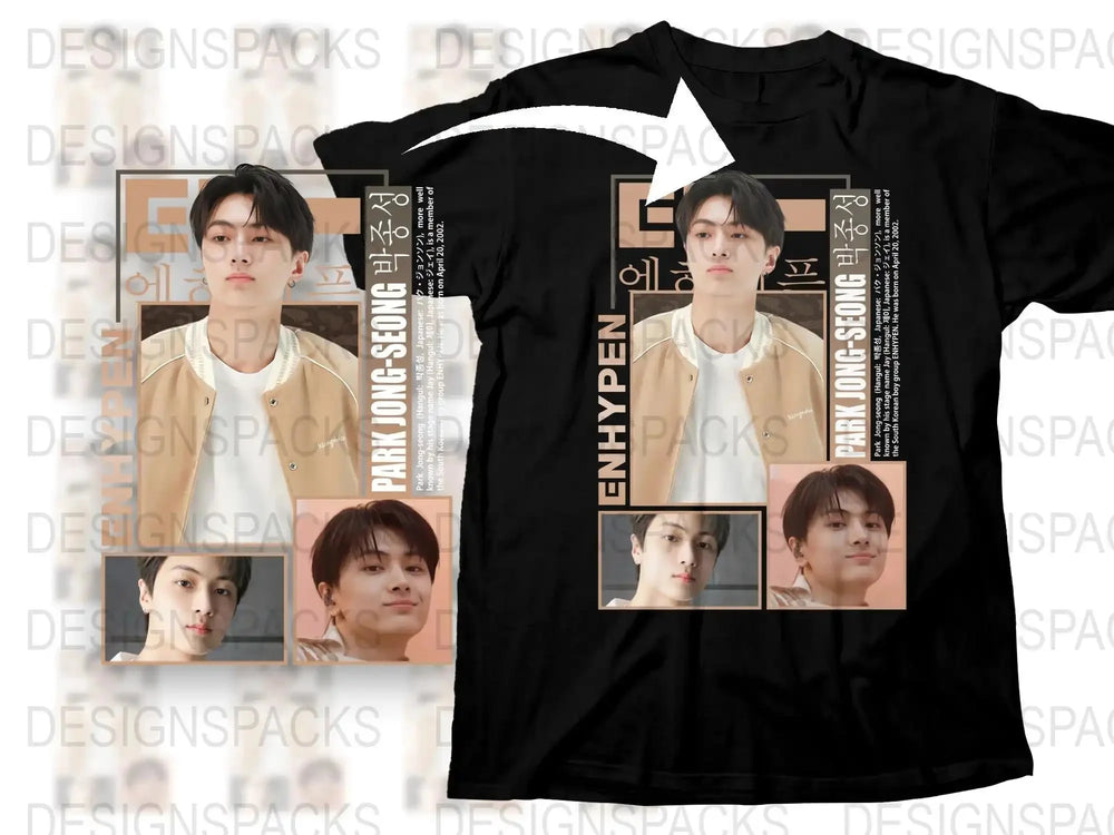 ENHYPEN Band T-Shirt, K-Pop Music Fan Merch, Black Cotton Tee, Unisex Fashion Shirt