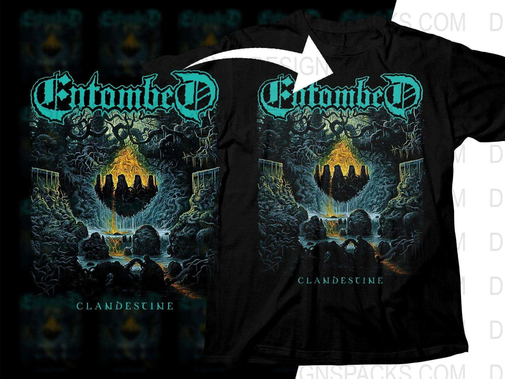 Entombed Clandestine Png Halftone Digital Download with Intricate Album Artwork