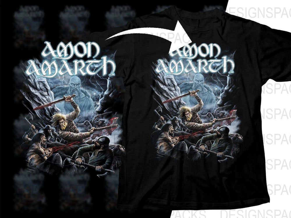 Epic Amon Amarth Rock Music Band Graphic Art Png Halftone Digital Download