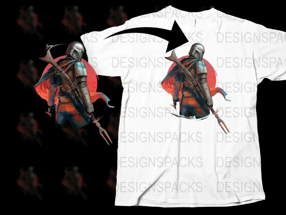 Epic Character Mandalorian Graphic Design Png Digital Download