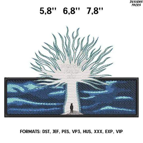 Eren and path tree Embroidery Design File, Attack on Titan Anime Embroidery Design, Titans Rumbling. Anime Pes Design