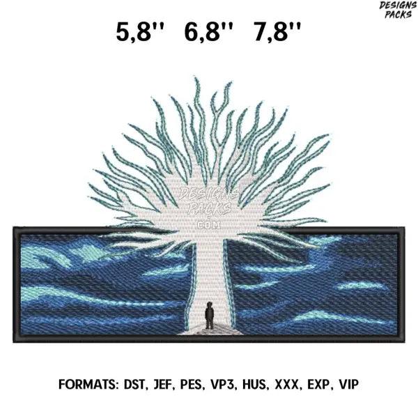 Eren and path tree Embroidery Design File, Attack on Titan Anime Embroidery Design, Titans Rumbling. Anime Pes Design