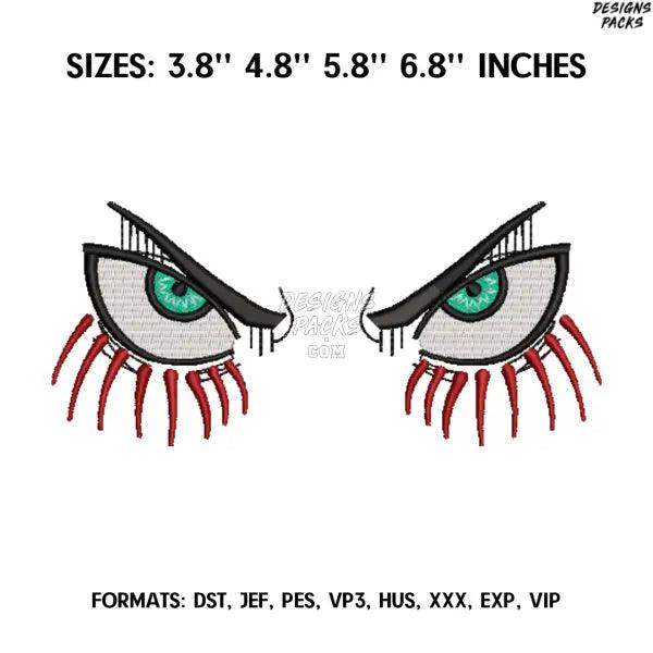 Eren Eyes Embroidery Design File, Attack on Titan Anime Embroidery Design File, Eren Yeager Anime Pes Design Brother