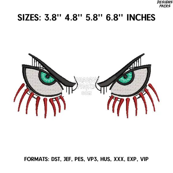Eren Eyes Embroidery Design File, Attack on Titan Anime Embroidery Design File, Eren Yeager Anime Pes Design Brother