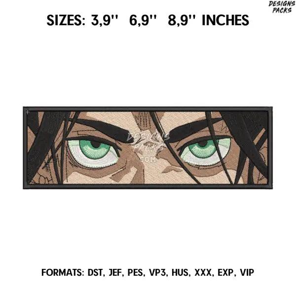 Eren eyes Embroidery Design File/ Attack on Titan Anime Embroidery Design/ Machine  Design Pes Dst. Eren Yeager