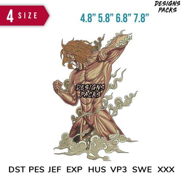Muscular warrior embroidery design in 4 sizes, print-ready formats for DTG, DTF, and tumbler wraps.