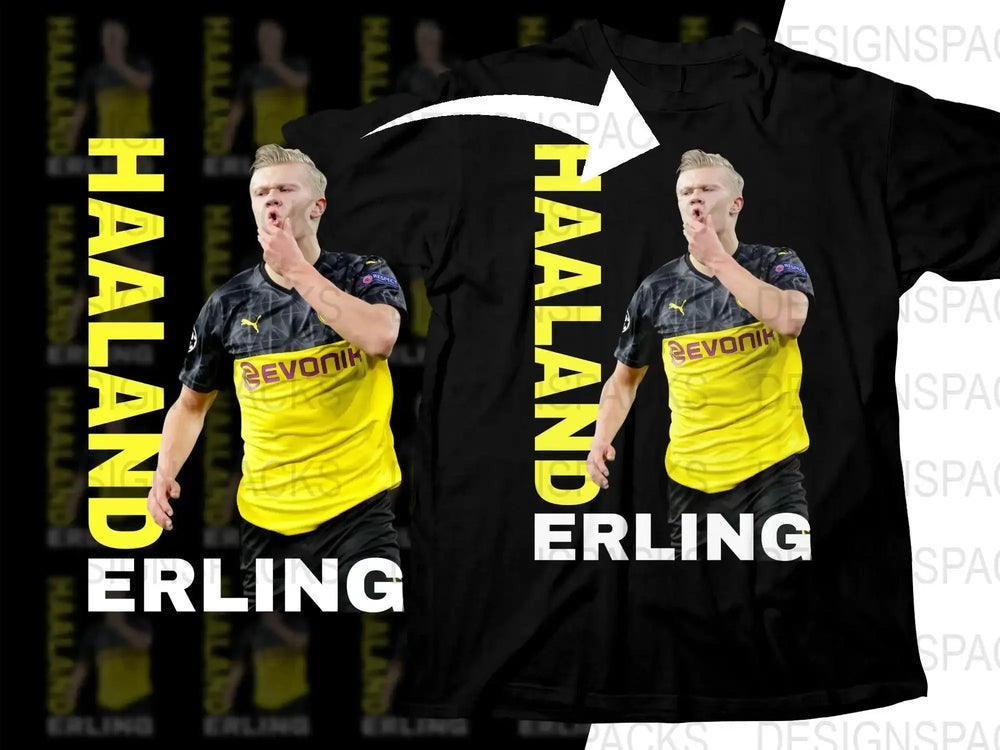 Erling Haaland Soccer Star Graphic Soccer Png Digital Download