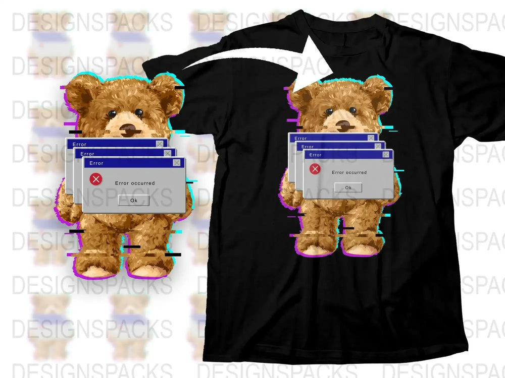 Error Occurred Bear Png Digital Download
