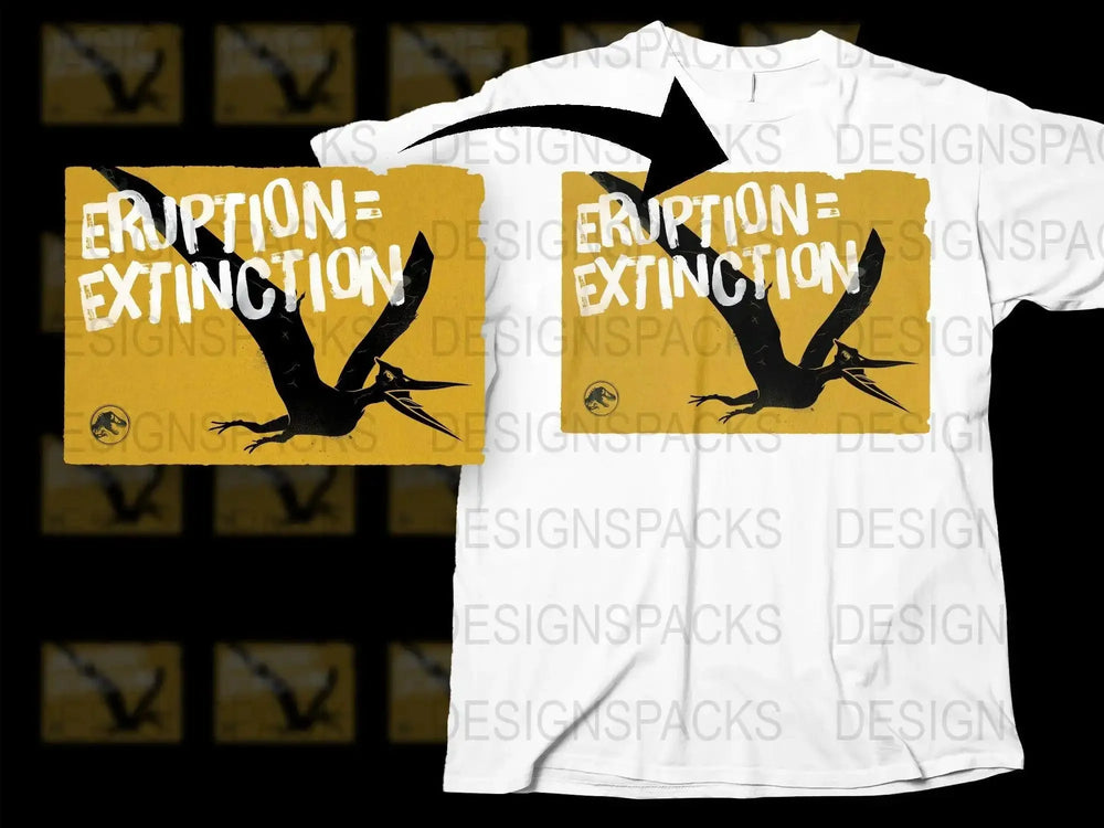 Eruption Extinction Dinosaur Graphic Png Digital Download