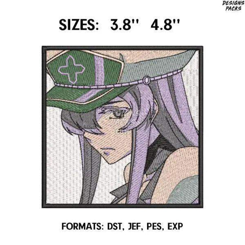Esdeath Embroidery Design File, Akame ga Kill Anime Embroidery Design, Izuku.
