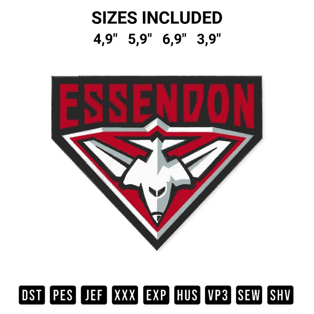 Essendon Bombers Australian Football Essendon Afl Football Club Embroidery Design