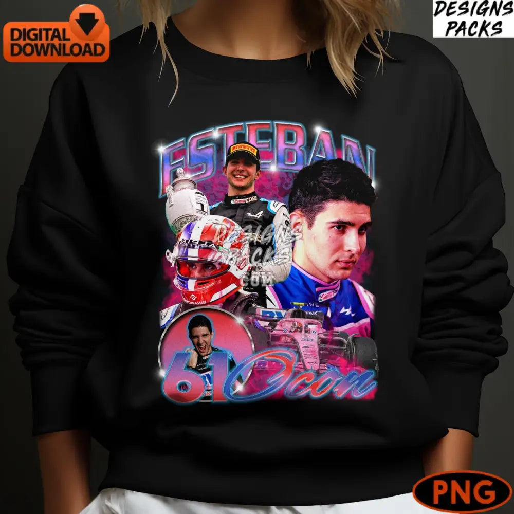 Esteban Ocon F1 Racing Digital Instant Download Vibrant Motor Sports